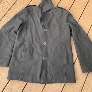 Black Michael Kors Men’s Wool Peacoat (M)